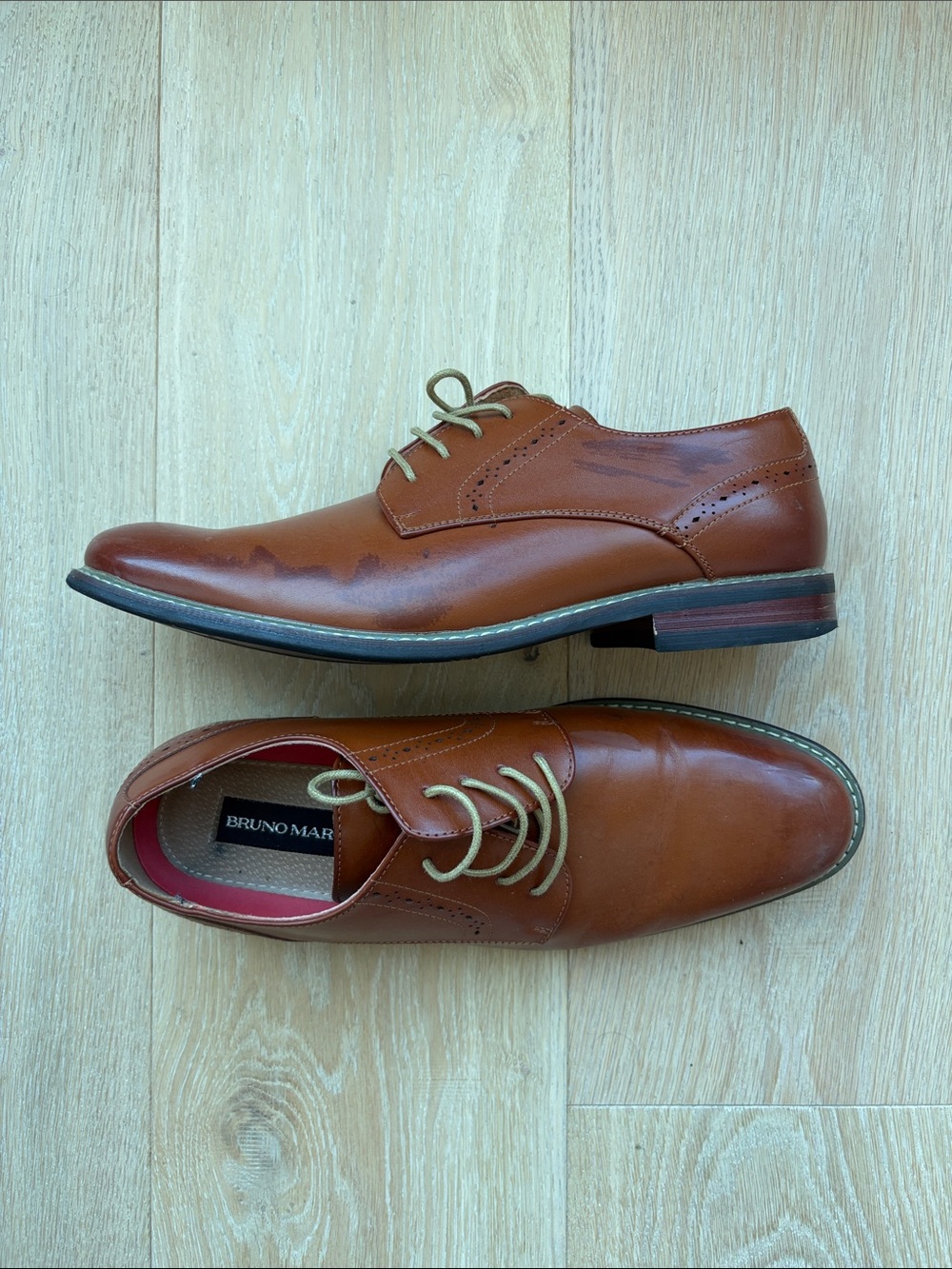Men's Tan Leather Derby Shoes
